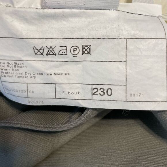 Armani Collezioni Virgin Wool Trousers Taupe Gray Flat Front Dress Pants 36R - Picture 10 of 11